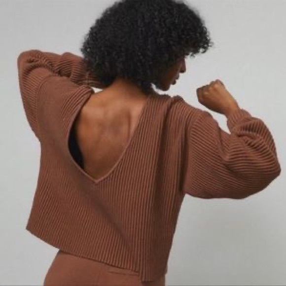 Lunya chestnut reversible oversized ribbed sweater sz medium m preloved - Picture 11 of 11